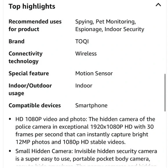 Spy Camera Wireless Hidden WiFi Camera with Remote Viewing 1080P HD